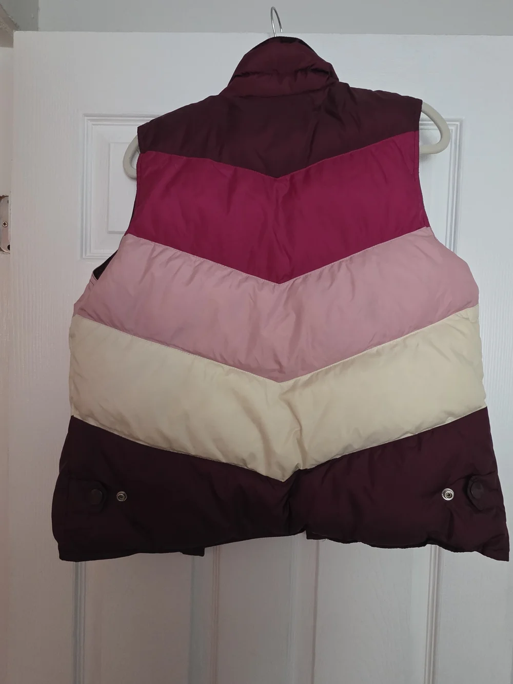 Old Navy Girls Burgundy & Pink Colorblock Puffer Vest
